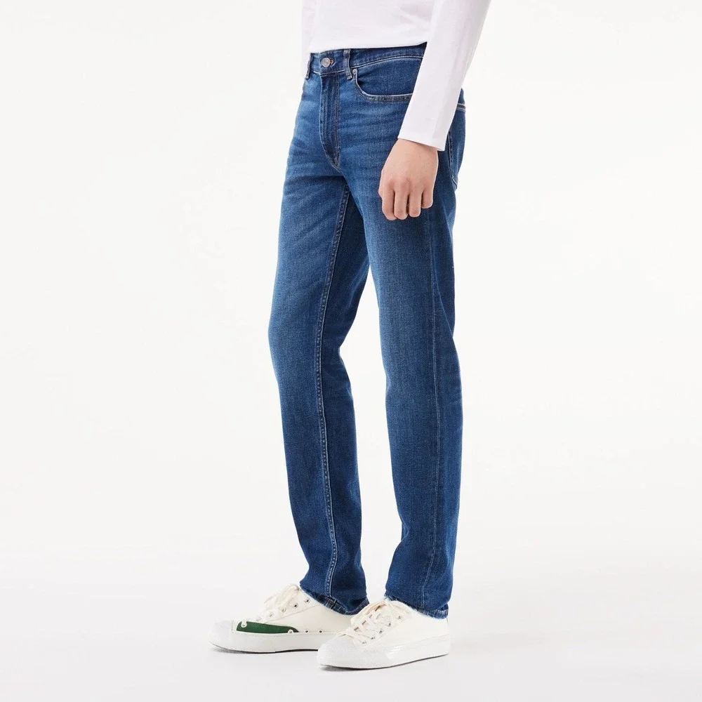 Lacoste Jeans Men's 33 X 34 Blue Denim Stretch Slim Fit Medium Wash Straight Leg